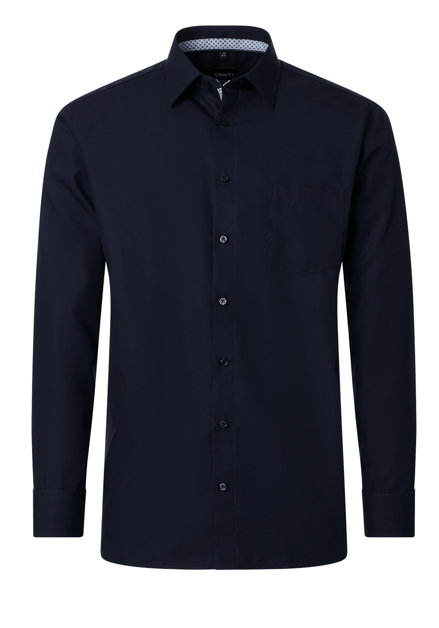 Produktbild f�r 'VENTI Comfort Fit Hemd super langer Arm New Kent Kragen Popeline schwarz'