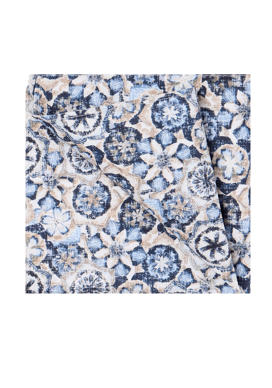 Produktbild fr 'VENTI Einstecktuch aus reiner Baumwolle 25 cm x 25 cm Muster blau'