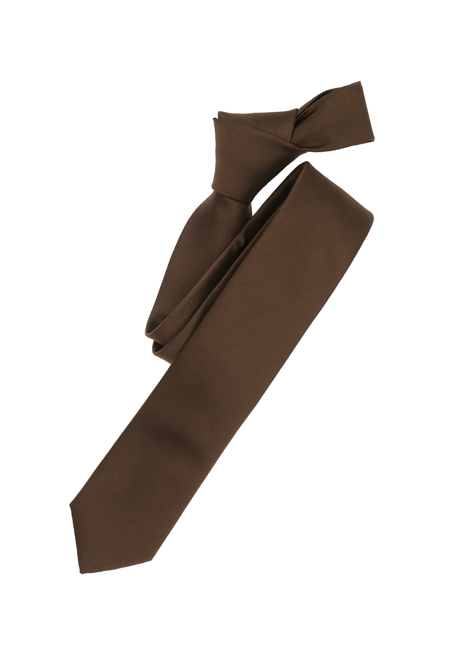 VENTI Krawatte braun breit und aus Seide 6 cm Polyester