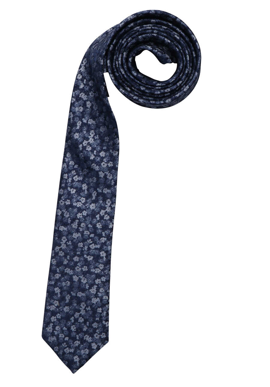 VENTI Krawatte aus Muster 6 cm breit mittelblau Seide reiner