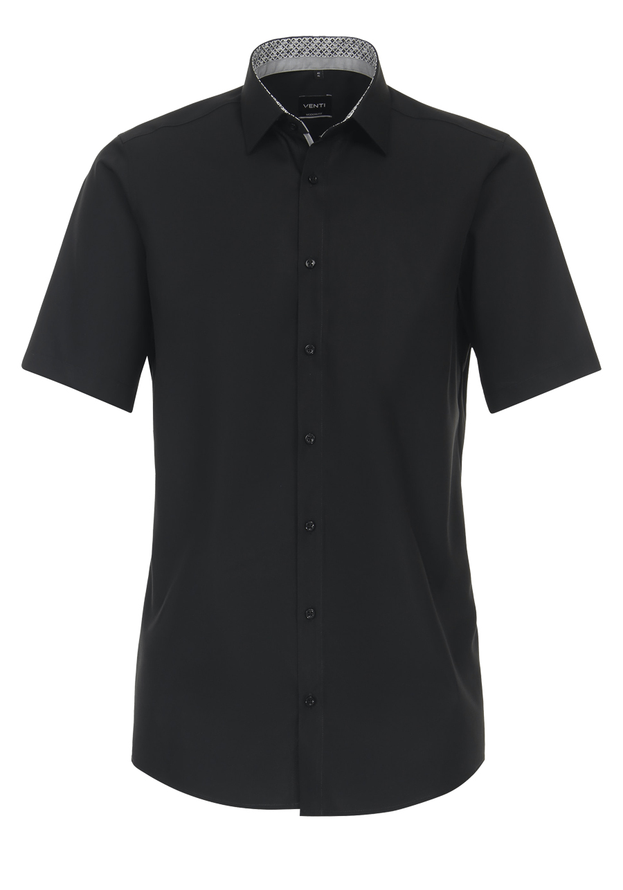 Produktbild fr 'VENTI Modern Fit Hemd Halbarm Haifischkragen schwarz'