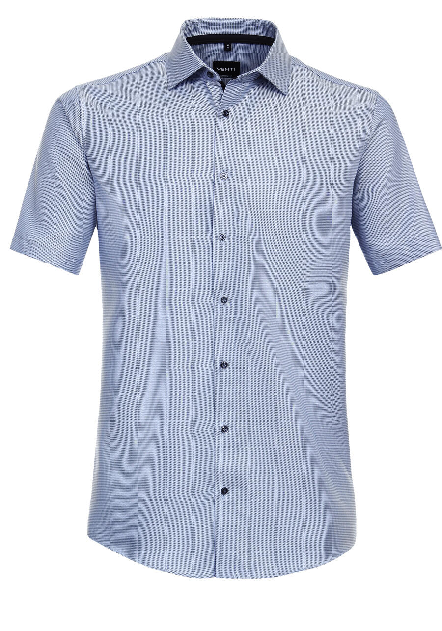 Produktbild fr 'VENTI Modern Fit Hemd Halbarm New Kent Kragen Struktur blau'