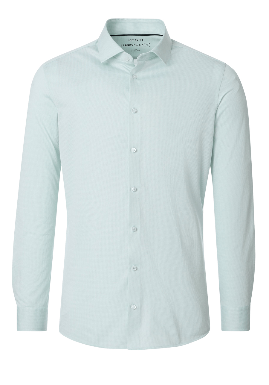 Produktbild f�r 'VENTI Modern Fit Hemd Langarm Haifischkragen Jersey Stretch Struktur mint'
