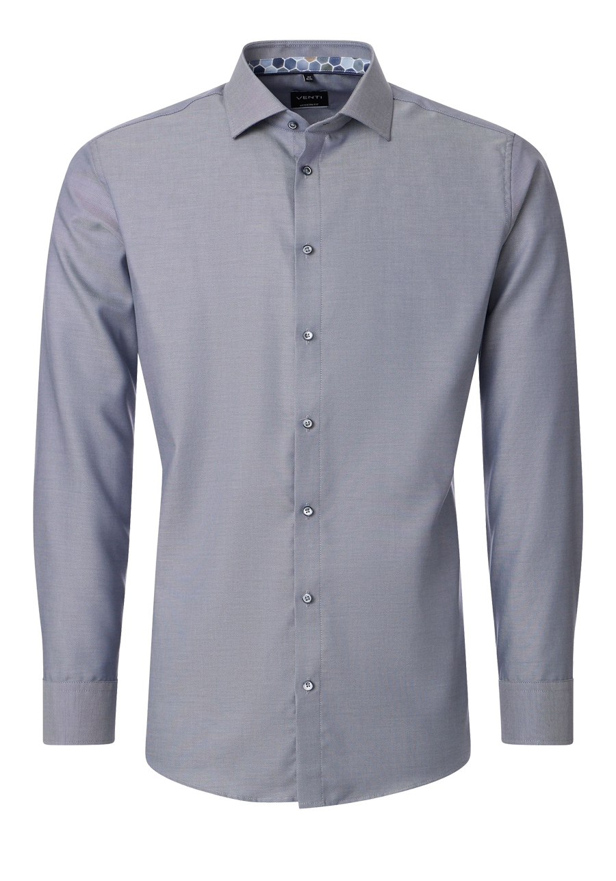Produktbild f�r 'VENTI Modern Fit Hemd super langer Arm New Kent Kragen Struktur grau'