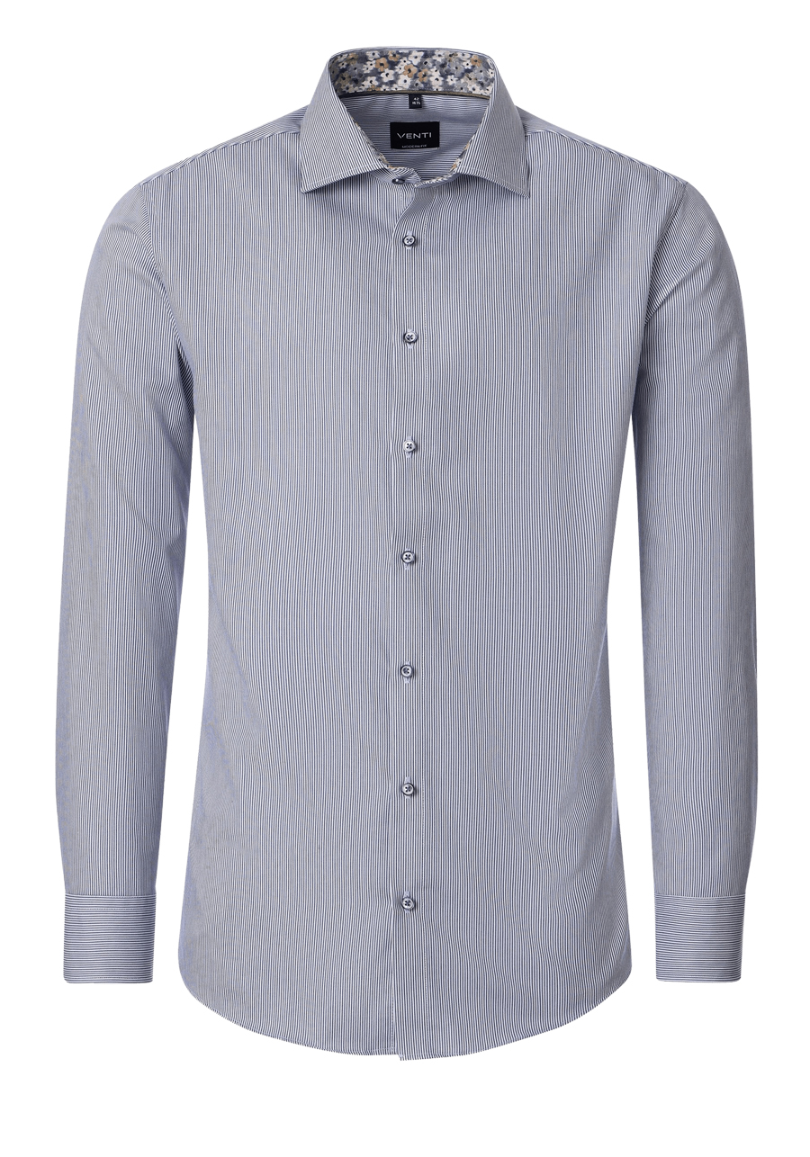 Produktbild f�r 'VENTI Modern Fit Hemd Langarm New Kent Kragen Streifen blau'