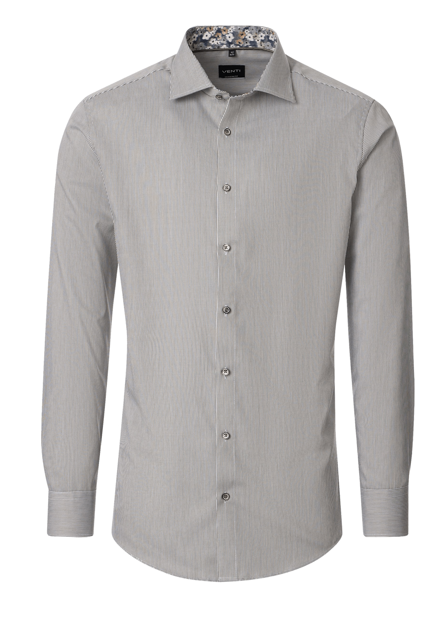 Produktbild f�r 'VENTI Modern Fit Hemd Langarm New Kent Kragen Streifen gr�n'