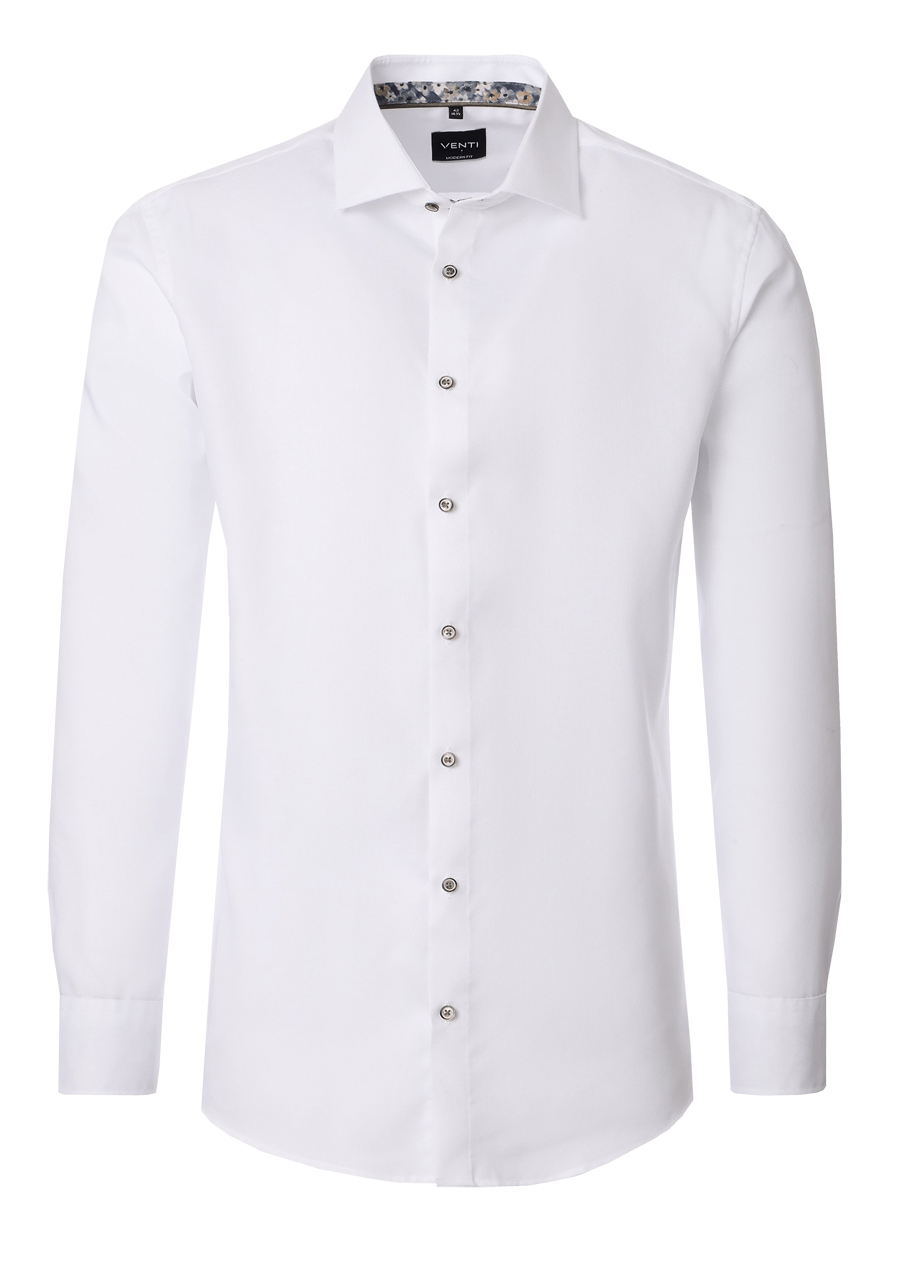 Produktbild f�r 'VENTI Modern Fit Hemd Langarm New Kent Kragen Natte wei�'