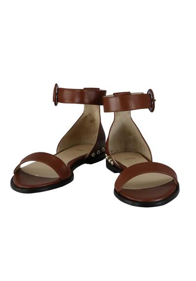 Produktbild fr 'HUGO Sandale SANDAL-S Leder Nieten mittelbraun'