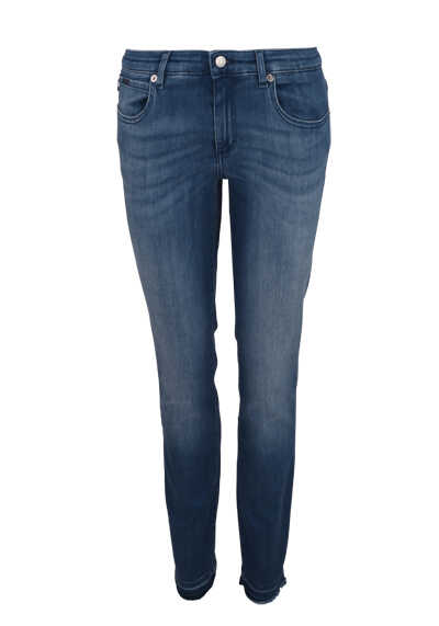 BOSS Jeans SLIM CROP 5-Pocket Reiverschluss Cropped mittelblau