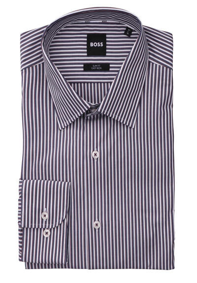Produktbild f&uuml;r 'BOSS Slim Fit Hemd H-HANK-C1 extra langer Arm New Kent Kragen Streifen rot'