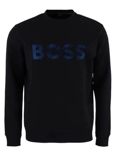 BOSS Sweatshirt SALBO 1 Langarm Rundhals Logostick nachtblau