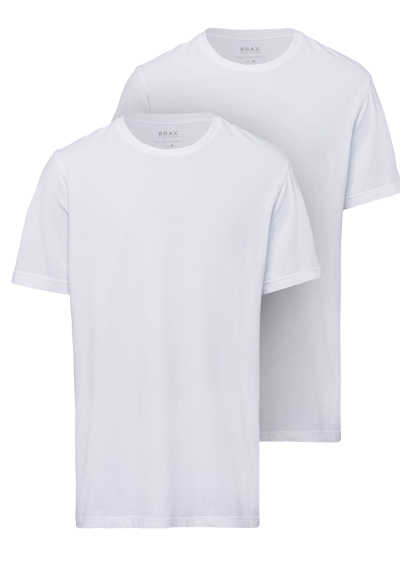 BRAX Kurzarm T-Shirt 2er-Pack Rundhals Baumwolle Stretch weiß