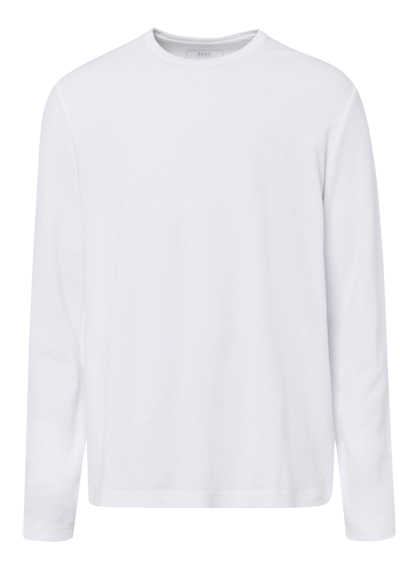 BRAX Langarm Sweatshirt Rundhals Logo reine Baumwolle weiß