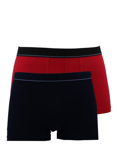 Produktbild für 'BUGATTI Pants breiter Gummibund Single Jersey Doppelpack rot/schwarz'