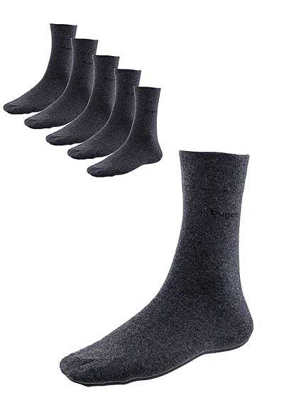 BUGATTI Herrensocken Baumwollmischung 6er Pack grau