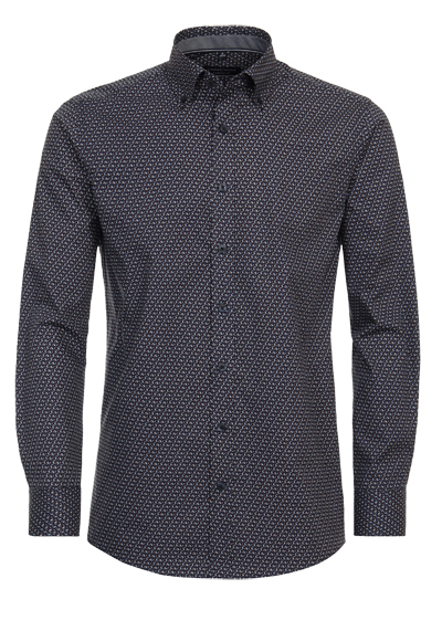 Produktbild f�r 'CASAMODA Casual Fit Hemd super langer Arm Button Down Kragen Muster dunkelrot'