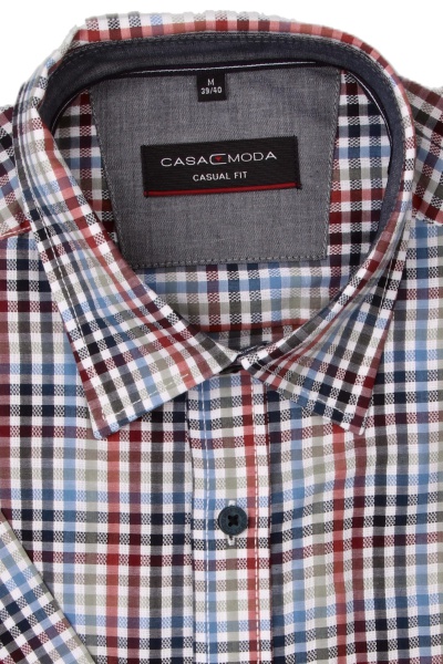 Produktbild fr 'CASAMODA Casual Fit Hemd Halbarm New Kent Kragen Karo blau'