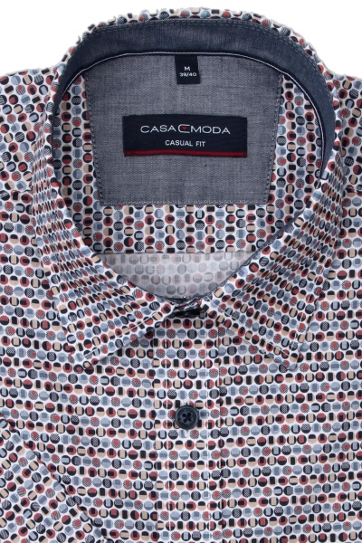 Produktbild fr 'CASAMODA Casual Fit Hemd Halbarm New Kent Kragen Muster blau'
