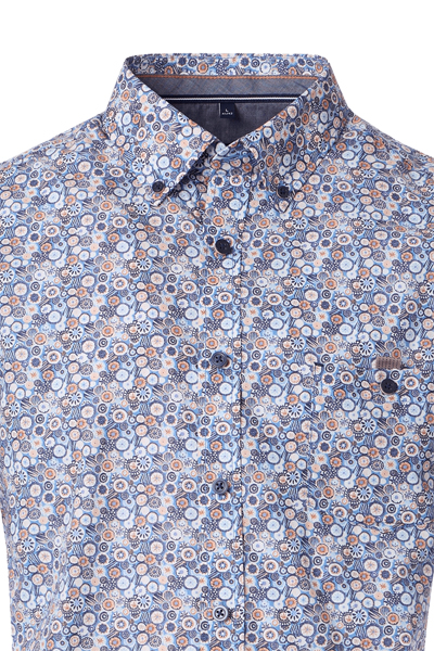 Produktbild fr 'CASAMODA Casual Fit Hemd Halbarm Button Down Kragen Muster blau'