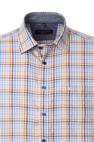 Produktbild fr 'CASAMODA Casual Fit Hemd Halbarm New Kent Kragen Multikaro blau'