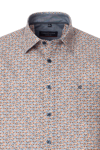 Produktbild fr 'CASAMODA Casual Fit Hemd Halbarm New Kent Kragen Muster blau'