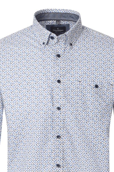 Produktbild f�r 'CASAMODA Casual Fit Hemd Langarm Button Down Kragen Muster wei�'