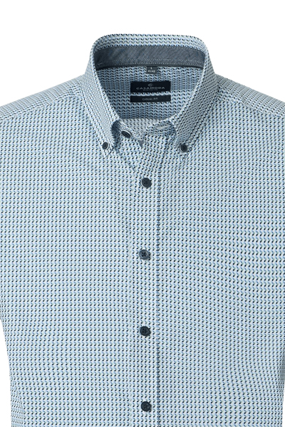 Produktbild f�r 'CASAMODA Casual Fit Hemd super langer Arm Button Down Kragen Muster blau'
