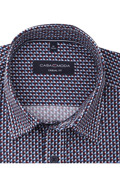 Produktbild f�r 'CASAMODA Casual Fit Hemd super langer Arm New Kent Kragen Muster blau'