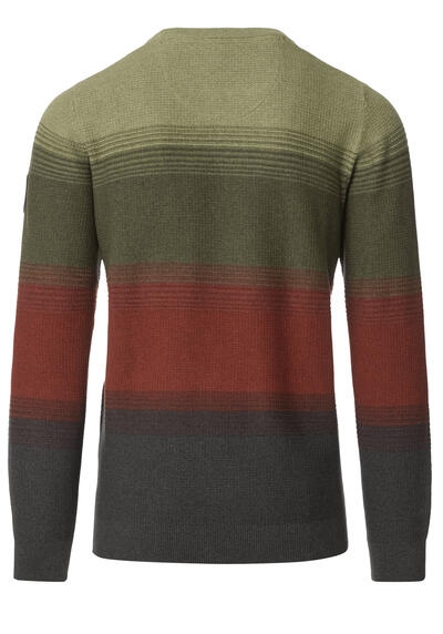 Produktbild fr 'CASAMODA Pullover Langarm Rundhals Strick Ringel grn'