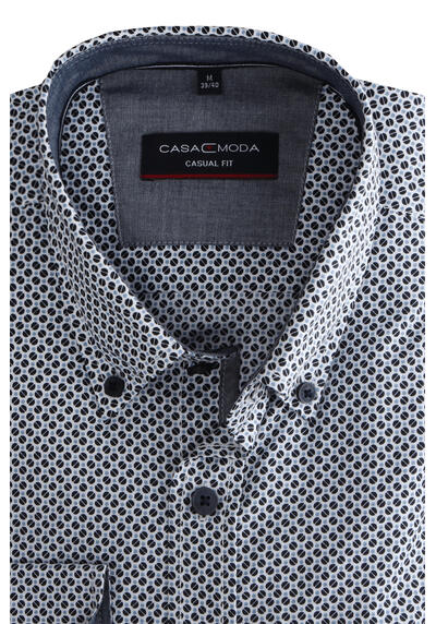 Produktbild fr 'CASAMODA Casual Fit Hemd super langer Arm Button Down Kragen Muster blau'