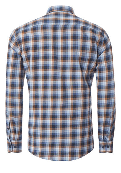 Produktbild fr 'CASAMODA Casual Fit Hemd super langer Arm New Kent Kragen Karo blau'