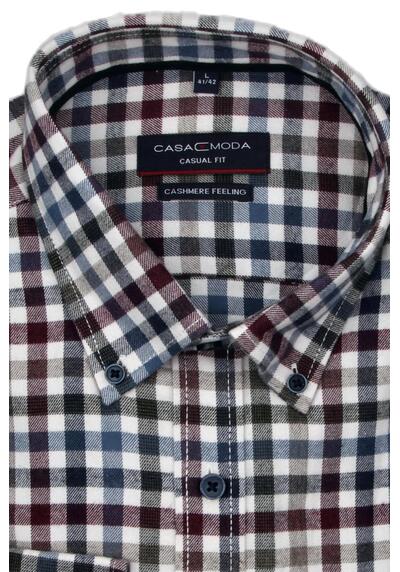 Produktbild fr 'CASAMODA Casual Fit Hemd Langarm Button Down Kragen Karo dunkelblau'