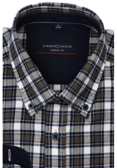 Produktbild fr 'CASAMODA Casual Fit Hemd Langarm Button Down Kragen Flanell Karo blau'