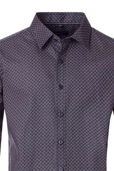 Produktbild f�r 'CASAMODA Casual Fit Hemd Langarm New Kent Kragen Muster blau'