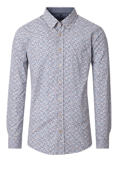 Produktbild f�r 'CASAMODA Casual Fit Hemd super langer Arm Button Down Kragen Muster wei�'