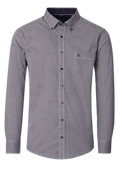Produktbild f�r 'CASAMODA Casual Fit Hemd Langarm Button Down Kragen Muster wei�'