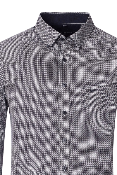 Produktbild f�r 'CASAMODA Casual Fit Hemd Langarm Button Down Kragen Muster wei�'