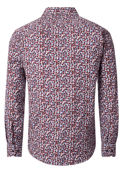 Produktbild f�r 'CASAMODA Casual Fit Hemd Langarm New Kent Kragen Muster rot'