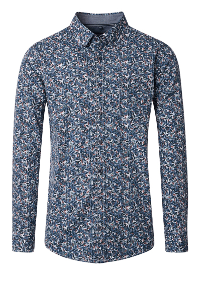 Produktbild f�r 'CASAMODA Casual Fit Hemd Langarm Button Down Kragen Muster blau'
