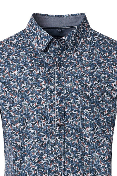 Produktbild f�r 'CASAMODA Casual Fit Hemd Langarm Button Down Kragen Muster blau'