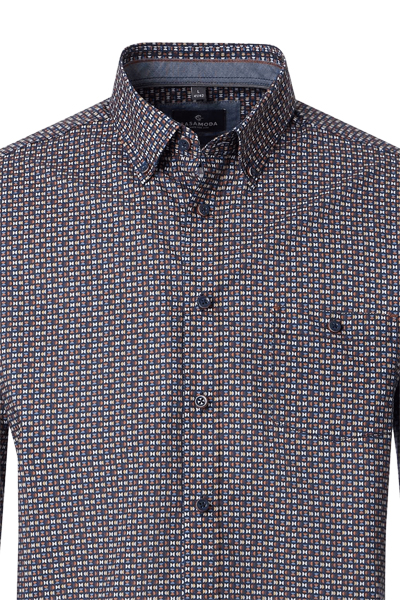 Produktbild f�r 'CASAMODA Casual Fit Hemd Langarm Button Down Kragen Muster braun'