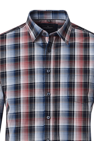 Produktbild f�r 'CASAMODA Casual Fit Hemd Langarm New Kent Kragen Karo blau'