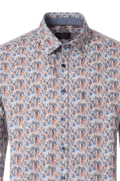 Produktbild f�r 'CASAMODA Casual Fit Hemd Langarm New Kent Kragen Muster blau'