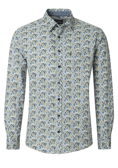 Produktbild f�r 'CASAMODA Casual Fit Hemd Langarm New Kent Kragen Muster gr�n'