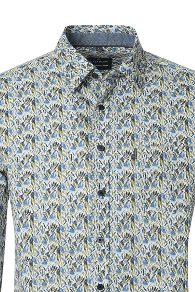Produktbild f�r 'CASAMODA Casual Fit Hemd Langarm New Kent Kragen Muster gr�n'