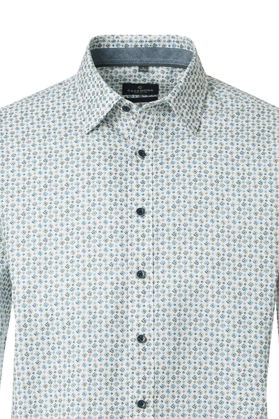 Produktbild f�r 'CASAMODA Casual Fit Hemd Langarm New Kent Kragen Muster gr�n'