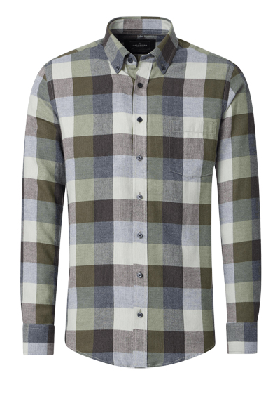Produktbild f�r 'CASAMODA Casual Fit Hemd Langarm Button Down Kragen Flanell Karo gr�n'