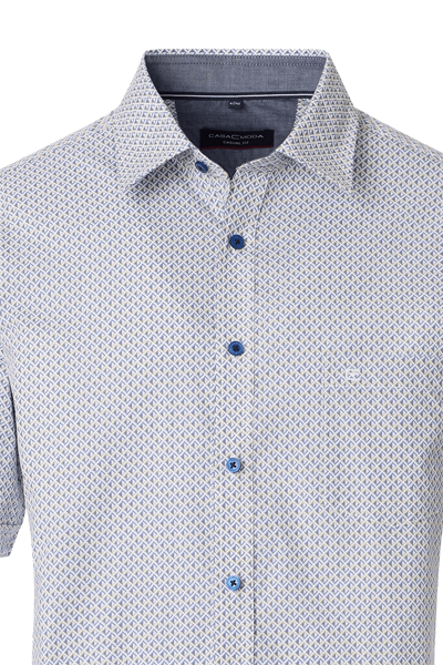 Produktbild fr 'CASAMODA Casual Fit Hemd Halbarm New Kent Kragen Muster blau'