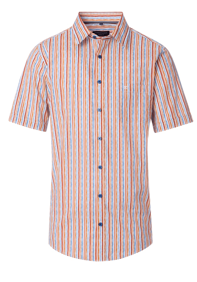 Produktbild fr 'CASAMODA Casual Fit Hemd Halbarm New Kent Kragen Streifen blau'