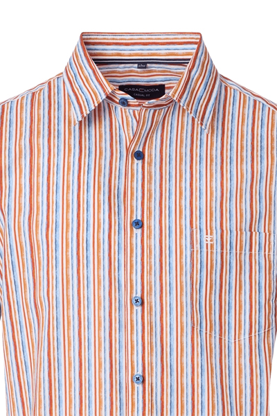 Produktbild fr 'CASAMODA Casual Fit Hemd Halbarm New Kent Kragen Streifen blau'
